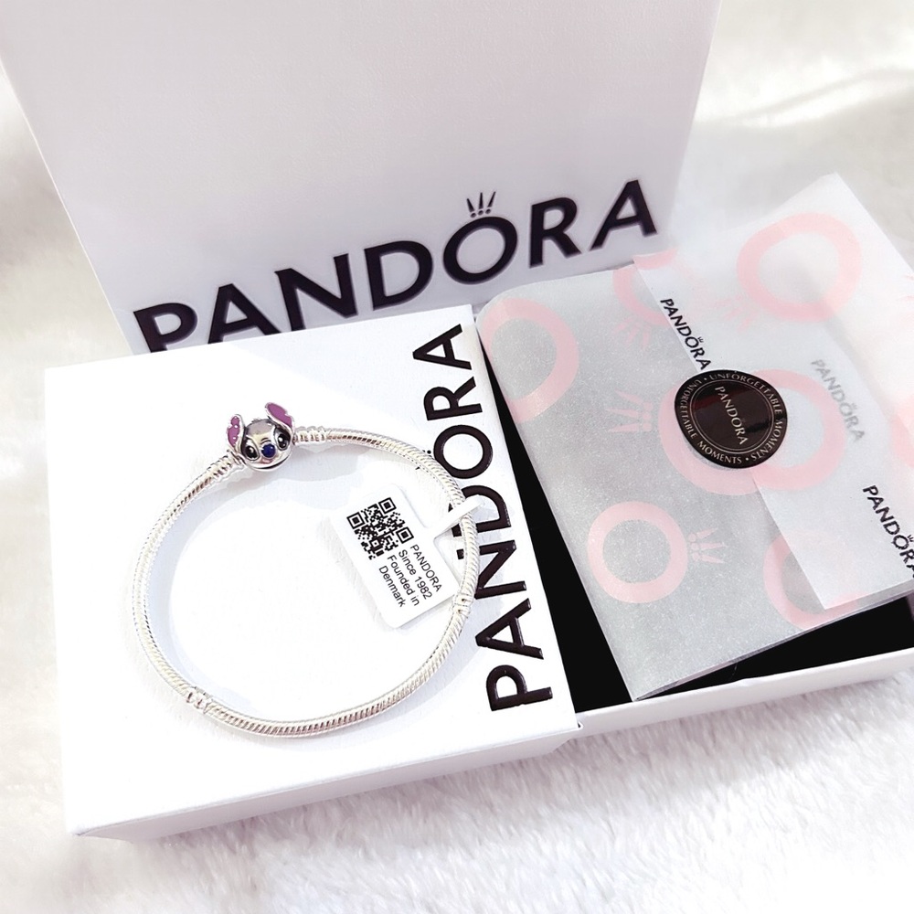 PANDORA Disney Stitch Snake Chain Bracelet (21cm|8.3”) w/box - Picture 3 of 11